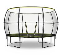 Rebo Base Jump Garden Trampoline With Halo II Enclosure - 12ft in Black Rebo Black