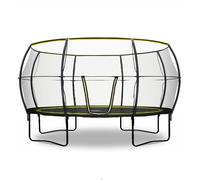 Rebo Base Jump Garden Trampoline With Halo II Enclosure - 14ft in Black Rebo Black