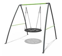 Rebo Children's Steel Single Metal Swing Set with Nest Swing in Grey Rebo Grey