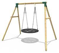 Rebo® Children's Wooden Garden Swing Set - Mercury | Pressure Treated Timber, Soft Feel Ropes, Nest Swing Seat, Sturdy Construction for Kids