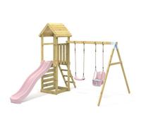 Rebo Climbing Frame with Swing & Slide - Rainier in Dusty Pink Rebo Dusty Pink