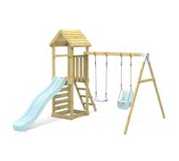 Rebo Climbing Frame with Swing & Slide - Rainier in Light Blue Rebo Light Blue