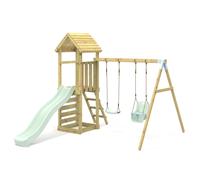Rebo Climbing Frame with Swing & Slide - Rainier in Mint Rebo Mint