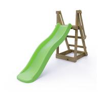 Rebo Free Standing Garden Wave Water Slide With Wooden Platform - 6Ft Light Green