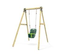 Rebo Glide Wooden Single Swing Set with Swing Seat - Dandelion (Dark Green Baby Swing) | OutdoorToys | Kids Outdoor Wooden Play Equipment for Gardens, Frame & Accessories Included