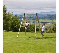 Rebo Glide Wooden Single Swing Set with Swing Seat - Dandelion (Dark Green Swing) | OutdoorToys | Kids Outdoor Wooden Play Equipment for Gardens, Frame & Accessories Included