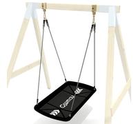 Rebo High Density Fabric Boat Style Swing Seat - Heavy-Duty Outdoor Swing with Welded Brackets & Pressure Treated Timber Frame - Weather-Resistant Design