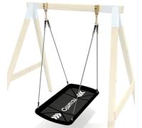 Rebo High Density Fabric Boat Style Swing Seat - Heavy-Duty Outdoor Swing with Welded Brackets & Pressure Treated Timber Frame - Weather-Resistant Design