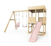 Rebo Lookout Tower With Double Swing And Wave Slide Dusky Pink