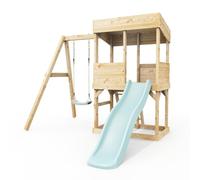 Rebo Lookout Tower with Single Swing and Wave Slide Ice Blue