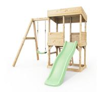 Rebo Lookout Tower With Single Swing And Wave Slide Mint Green