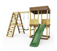 Rebo Lookout Tower With Single Swing, Wave Slide And Climbing Wall