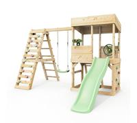 Rebo Lookout Tower with Single Swing, Wave Slide, Climbing Wall and Adventure Pack