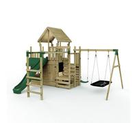 Rebo® Modular Wooden Climbing Frame Playset - M25 Swings, Monkey Bars and Den | OutdoorToys | Kids' Outdoor Wooden Garden Play Equipment, Children's Jungle Gym