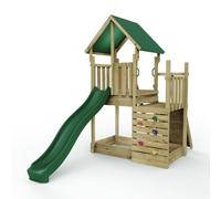 Wooden Climbing Frame with Play Tower and Slide - M3 Ramp Rebo Brown One Size