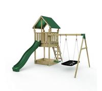 Rebo® Modular Wooden Climbing Frame Adventure Playset - Tower with swing Gisburn | OutdoorToys | Kids' Outdoor Wooden Garden Play Equipment, Children's Jungle Gym