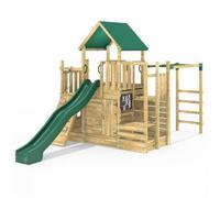 (M21 Ramp, Den & Monkey Bars) Rebo Modular Wooden Climbing Frame Adventure Playset - M21