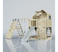 Rebo Polarplay Kids Climbing Tower & Garden Playhouse With Swing And Slide - Climb & Swing Ragna Mist