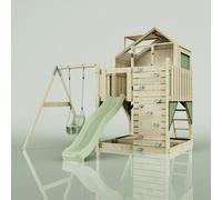 Rebo Polarplay Kids Climbing Tower & Garden Playhouse With Swing And Slide - Swing Eerika Sage