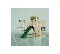 Rebo PolarPlay Kids Climbing Tower & Playhouse - Swing Bjorn Green