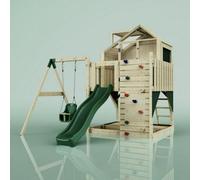Rebo Polarplay Kids Climbing Tower & Playhouse - Swing Eerika Green