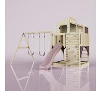 Rebo Polarplay Kids Climbing Tower & Playhouse With Swing And Slide - Swing Geir Rose
