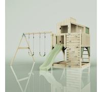 Rebo Polarplay Kids Climbing Tower & Playhouse With Swing And Slide - Swing Geir Sage