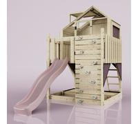 Rebo Polarplay Kids Scandinavian Style Climbing Platform & Garden Playhouse With Slide - Astrid Rose