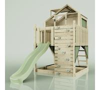 Rebo Polarplay Kids Scandinavian Style Climbing Platform & Playhouse With Slide - Astrid Sage