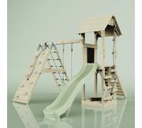 Rebo Polarplay Tower Kids Wooden Climbing Frame With Swing And Slide - Climb & Swing Tyra Sage