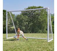 Rebo 10ft x 6.5ft Football Goal for Kids - Weather-resistant, Perfect for Gardens | OutdoorToys | PVC, Portable, Locking Posts, Nylon Net, Lightweight, Easy Assembly, Ground Anchors Included