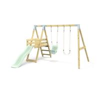 Rebo Premium Double Swing With Deck - Flex And Baby Mint Green