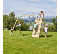 Rebo Premium Double Swing With Up And Over Wall - Flex And Baby Mint Green