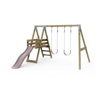 Rebo Premium Double Swing with Deck - Flex Dusky Pink Rebo Pink