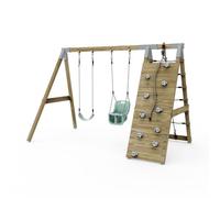 Rebo Premium Double Swing With Up And Over Wall - Flex And Baby Mint Green