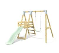 Premium Single Garden Swing with Deck for Kids - Flex Mint Green