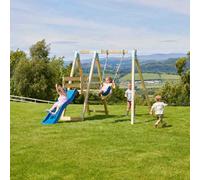 Premium Single Garden Swing with Deck for Kids- Flex Navy Blue