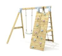 Rebo Premium Single Swing With Up And Over Wall - Flex Mint Green