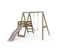 Rebo Premium Single Swing with Deck - Flex Dusky Pink Rebo Pink