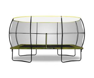 Rebo Rectangular Base Jump 2 Trampoline With Halo Ii Enclosure - 14X10Ft