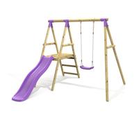 Rebo Single Swing Set With Slide Kids - Apollo Purple