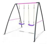 Rebo Steel Series Metal Children's Swing Set - Double Swing Pink