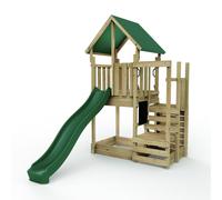 Rebo Wooden Climbing Frame Play Tower & Slide - M11 Stepup in Brown Rebo Brown