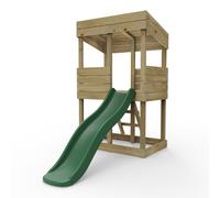 Rebo Wooden Lookout Tower Playhouse With 6Ft Slide