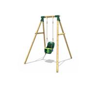Rebo Wooden Garden Swing Set with Baby Seat for Kids - Pluto Green