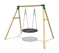 Rebo® Children's Wooden Garden Swing Set - Mercury | OutdoorToys | Pressure Treated Timber, Soft Feel Ropes, Nest Swing Seat, Sturdy Construction for Kids