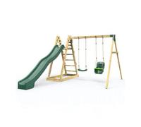 Rebo Wooden Pyramid Activity Frame with Swings and 10ft Water Slide for Kids - Cora Linn
