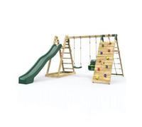 Rebo Wooden Pyramid Climbing Frame With Swings And 8.7Ft Water Slide - Cora Linn