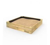 Rebo Wooden Sandpit Ball Pool Square Frame Sandbox 120Cm X 120Cm