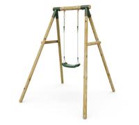 Rebo Wooden Single Garden Swing Set Solar (Green) | Pressure treated wood, single garden swing set for kids